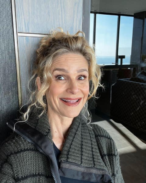 kyra sedgwick on-set of her new movie