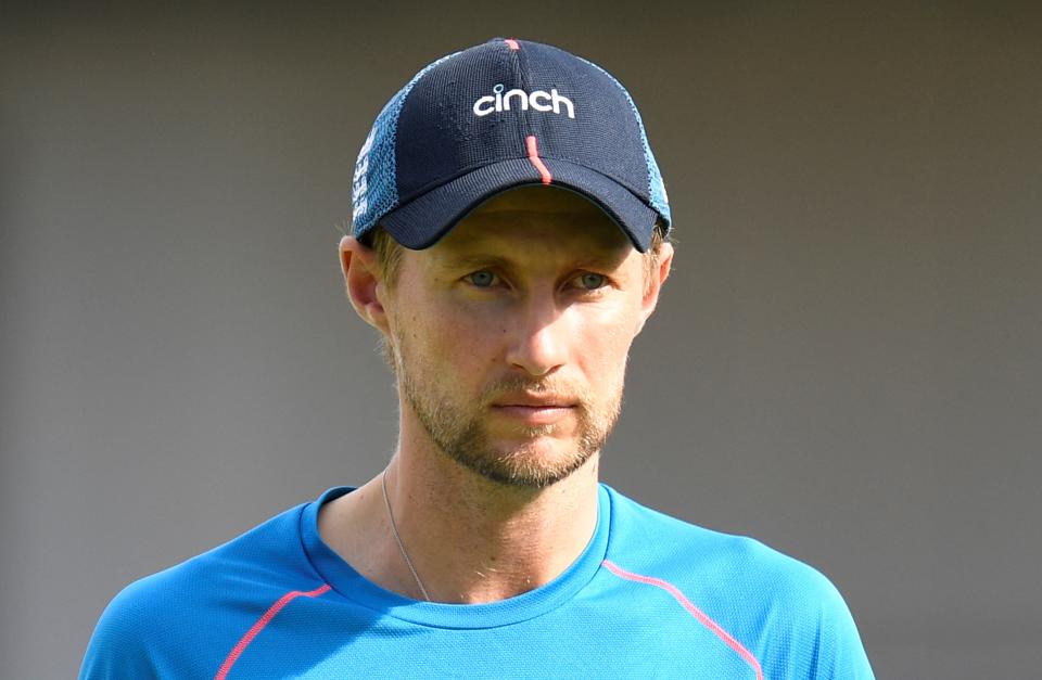 England's captain Joe Root (pictured) attends training.