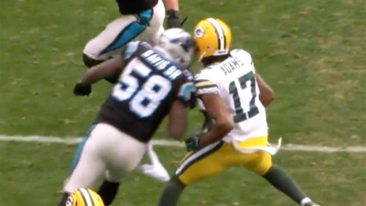 Thomas Davis' suspension reduced to 1 game for hit on Davante Adams 