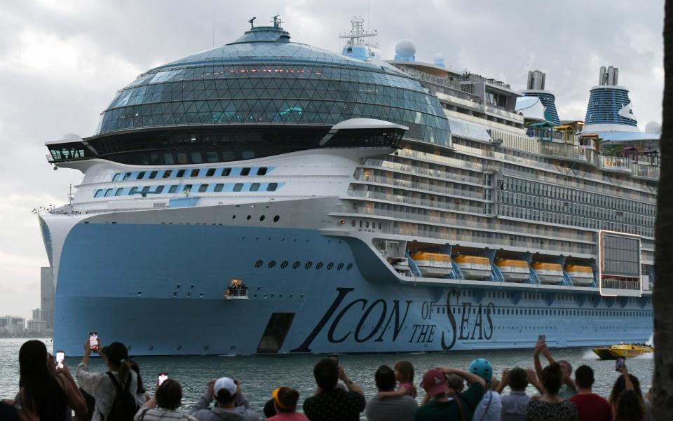 The 1,200ft-long Icon of the Seas has 20 decks, seven swimming pools, more than 40 restaurants and can house 7,600 passengers