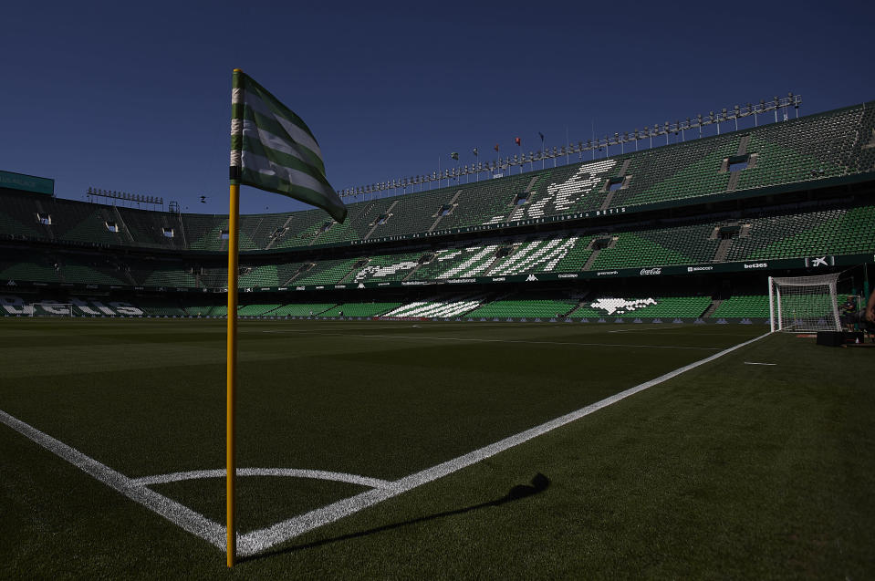 SEVILLE, SPAIN - MAY 12: General view inside the stadium prior to the La Liga match between Real Betis Balompie and SD Huesca at Estadio Benito Villamarin on May 12, 2019 in Seville, Spain. (Photo by Quality Sport Images/Getty Images)
