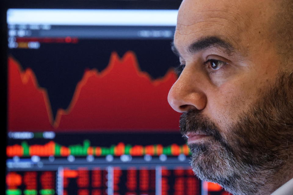 A trader works on the floor of the New York Stock Exchange (NYSE) in New York City, U.S., May 9, 2022. REUTERS/Brendan McDermid