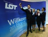 News conference of Condor chief Teckentrup and LOT CEO Milczarski in Frankfurt