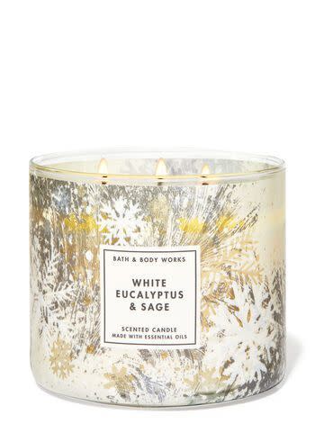 6) White Eucalyptus & Sage 3-Wick Candle