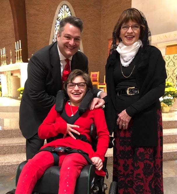 John, Teresa and Mary Schultz in November 2020 in Fairfax, Virginia.