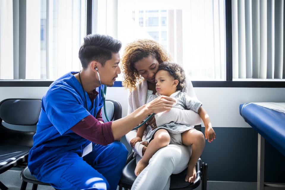 Exposing clinicians to the breadth of human experience through the humanities can help them better understand where their patients are coming from. <a href="https://www.gettyimages.com/detail/photo/male-nurse-examining-baby-girl-with-stethoscope-in-royalty-free-image/1309071117" rel="nofollow noopener" target="_blank" data-ylk="slk:The Good Brigade/Digital Vision via Getty Images;elm:context_link;itc:0;sec:content-canvas" class="link ">The Good Brigade/Digital Vision via Getty Images</a>