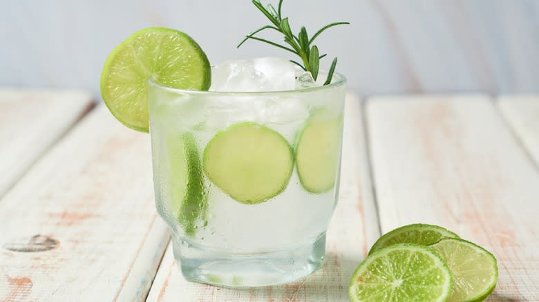 A caipiroska on a table.