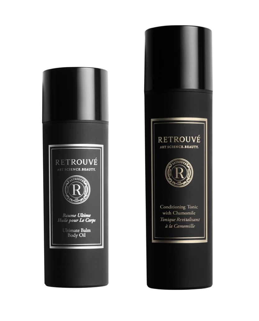 <p>"I don't know whether it's age, or because I live in the desert, but Retrouvé has been a lifesaver for my skin. Their whole thing is: hydrate, hydrate, hydrate! These are at the top of my list. This conditioning tonic makes me feel fresh, and the body oil is absolutely fabulous."</p> <p><strong>Buy It!</strong> Retrouvé <a href="https://www.neimanmarcus.com/p/retrouve-conditioning-tonic-with-chamomile-prod241660106" rel="sponsored noopener" target="_blank" data-ylk="slk:Conditioning Tonic with Chamomile;elm:context_link;itc:0;sec:content-canvas" class="link ">Conditioning Tonic with Chamomile</a>, $65, and <a href="https://www.neimanmarcus.com/p/retrouve-baume-ultime-prod220480104" rel="sponsored noopener" target="_blank" data-ylk="slk:Baume Ultime;elm:context_link;itc:0;sec:content-canvas" class="link ">Baume Ultime</a>, $195; <a href="https://www.neimanmarcus.com/" rel="sponsored noopener" target="_blank" data-ylk="slk:neimanmarcus.com;elm:context_link;itc:0;sec:content-canvas" class="link ">neimanmarcus.com</a></p>