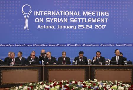 REFILE - CORRECTING TYPO Participants of Syria peace talks attend a meeting in Astana, Kazakhstan January 23, 2017. REUTERS/Mukhtar Kholdorbekov