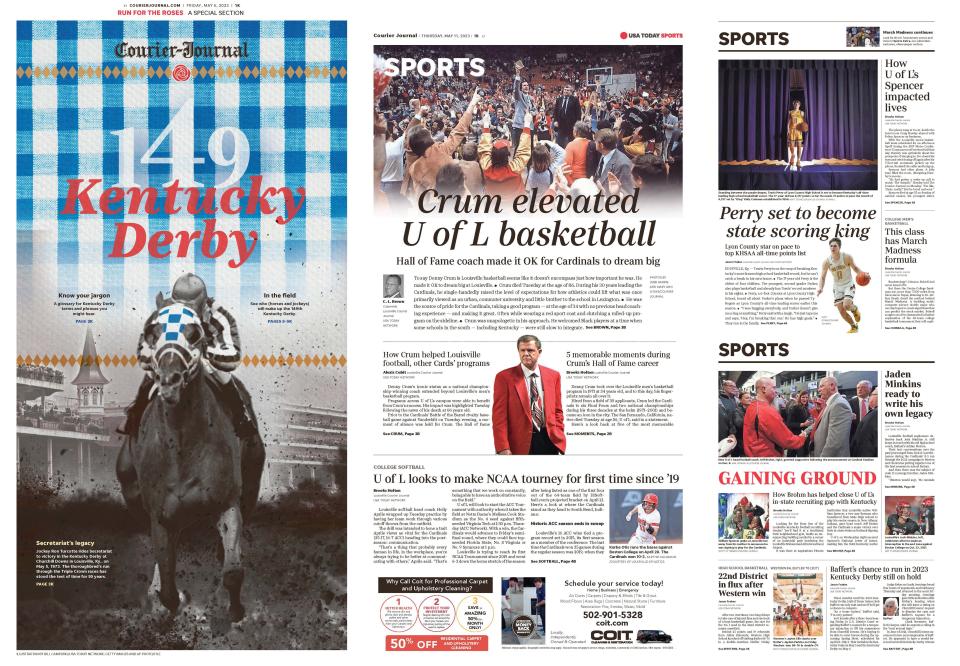 The Courier Journal sports department was honored by the Associated Press Sports Editors for its 2023 print portfolio and preview section for the 149th running of the Kentucky Derby.