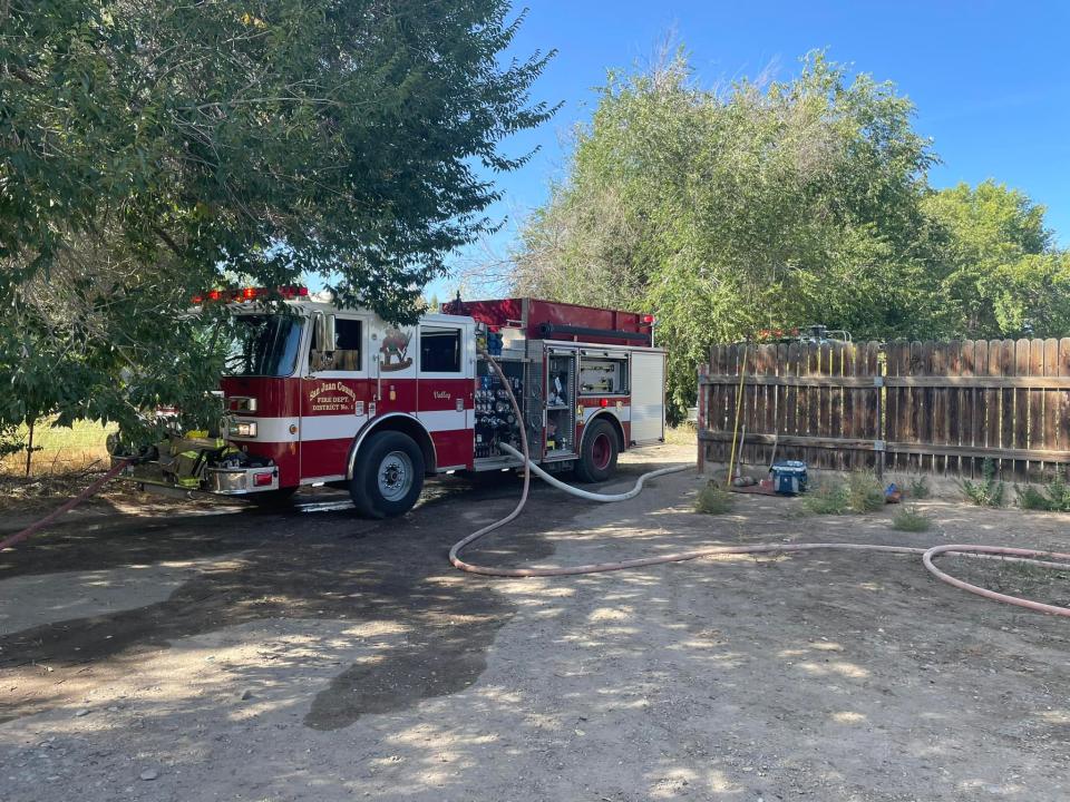 San Juan County Fire & Rescue personnel respond to an Oct. 3 blaze on County Road 6735 in Kirtland.