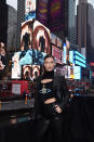 <p>If she can make it here, she can make it anywhere! On Wednesday, the model posed in the center of Times Square, the heart of New York City, as Bulgari unveiled its new B.zero1 jewelry campaign with Bella as the brand’s new accesories ambassador. (Photo: Dimitrios Kambouris/Getty Images for Bulgari) </p>