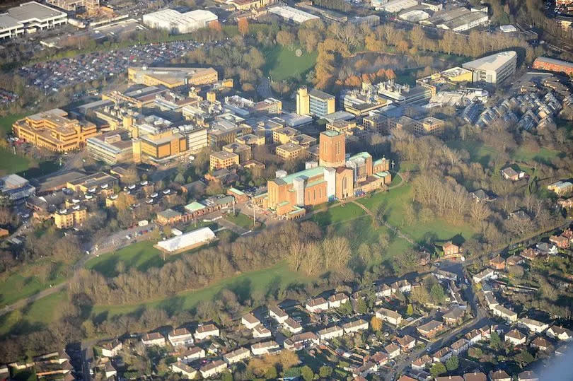 Aerial view of Guildford Cathedral