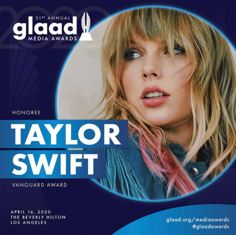 Taylor Swift | Courtesy GLAAD Media Awards