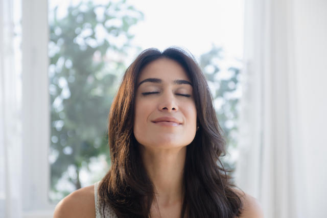 Breathe deeply for better sleep. Photo: Getty