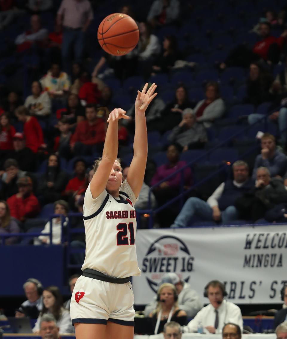 Sacred Heart’s Reagan Bender and her teammates will try to win the school's fourth consecutive state title.