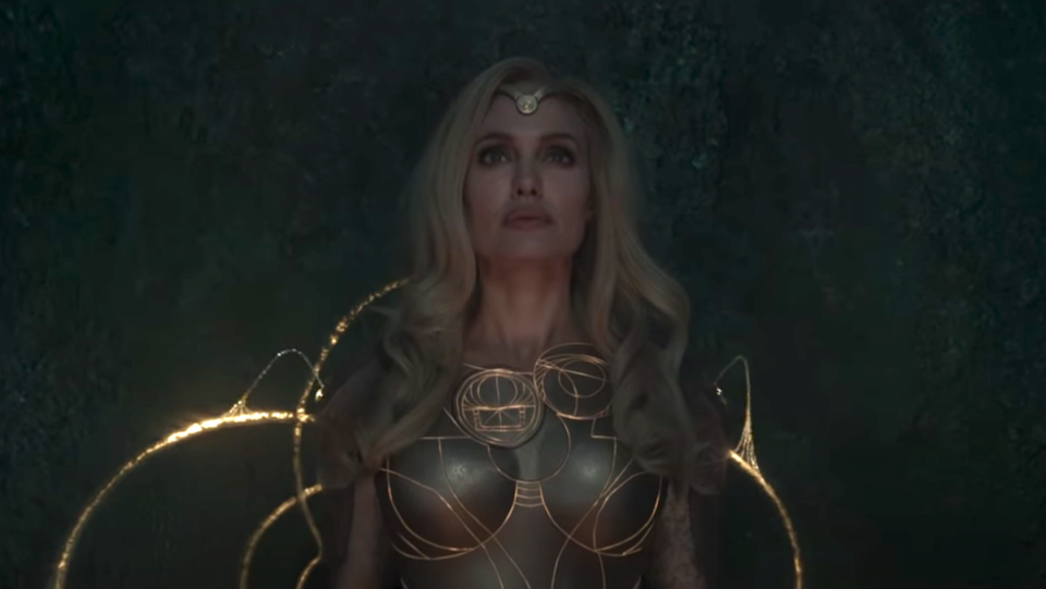 Angelina Jolie as an alien superhero in Eternals.