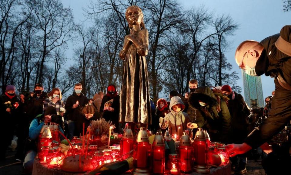 A monument in Kiev to victims of the 1932-33 Ukrainian famine.