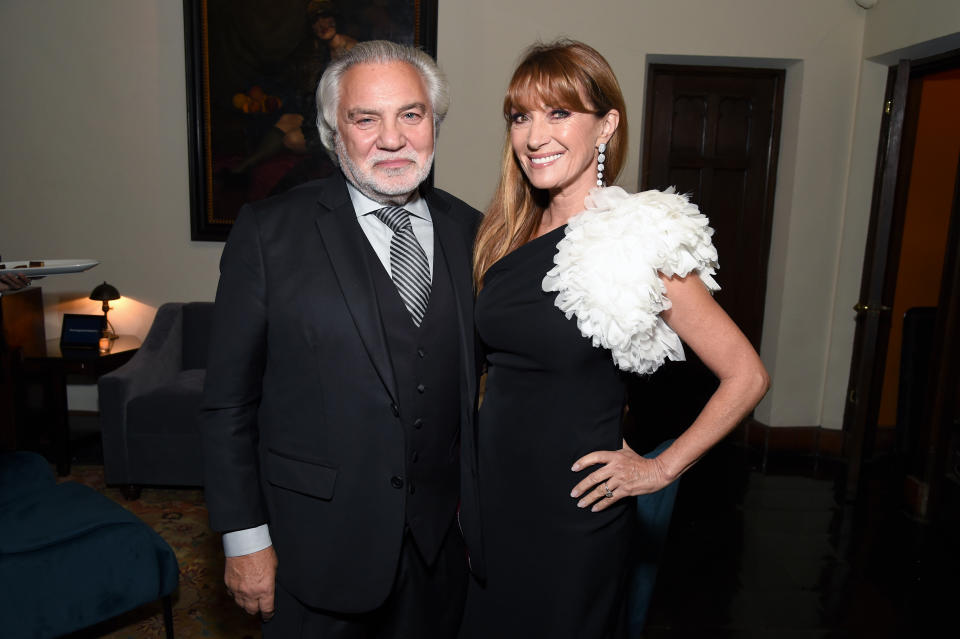 LOS ANGELES, CALIFORNIA - JANUARY 18: (L-R) David Green and Jane Seymour are seen as Entertainment Weekly Celebrates Screen Actors Guild Award Nominees at Chateau Marmont on January 18, 2020 in Los Angeles, California. (Photo by Michael Kovac/Getty Images for Entertainment Weekly)