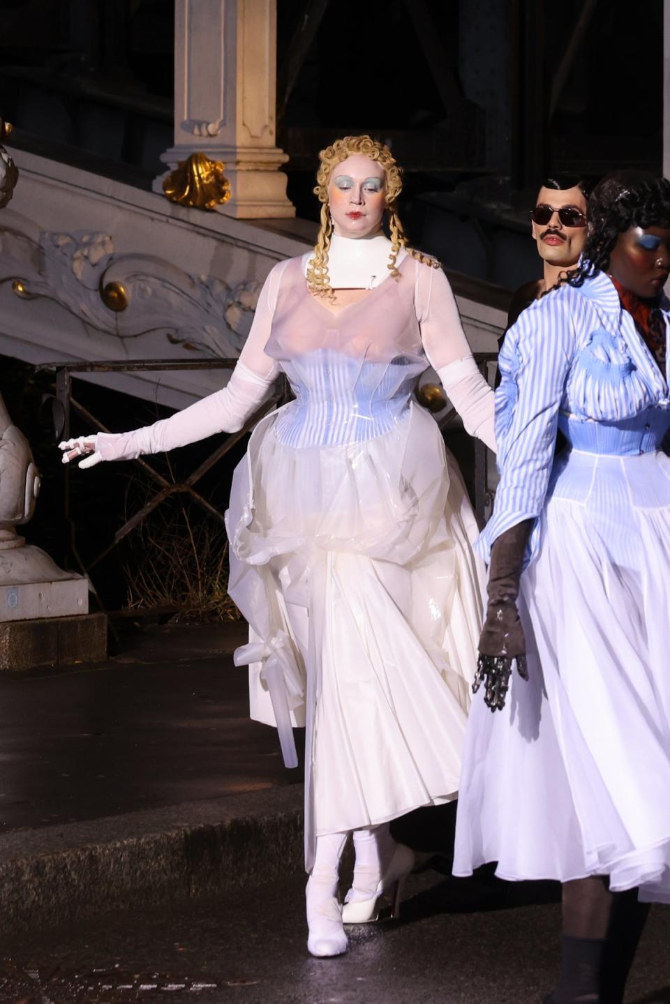 Gwendoline Christie walks the runway during the Maison Margiela Haute Couture show (Getty Images)