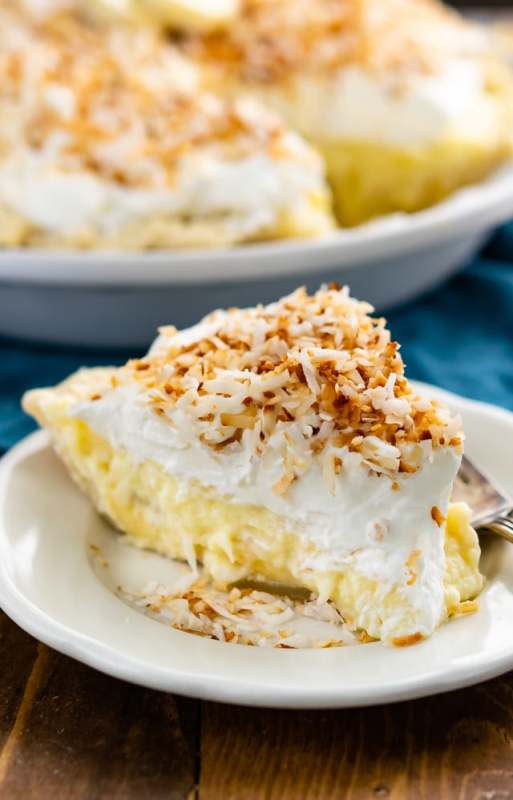 <p>Crazy For Crust</p><p>Make this when you can't decide which classic cream pie to serve.</p><p><strong>Get the recipe: <a href="https://www.crazyforcrust.com/coconut-banana-cream-pie/" rel="nofollow noopener" target="_blank" data-ylk="slk:Coconut Banana Cream Pie;elm:context_link;itc:0;sec:content-canvas" class="link ">Coconut Banana Cream Pie</a></strong></p>