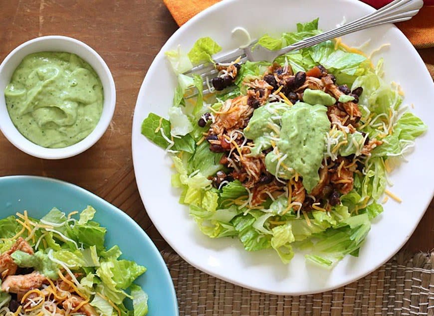 Slow-Cooker Chicken and Black Bean Taco Salad from SkinnyTaste