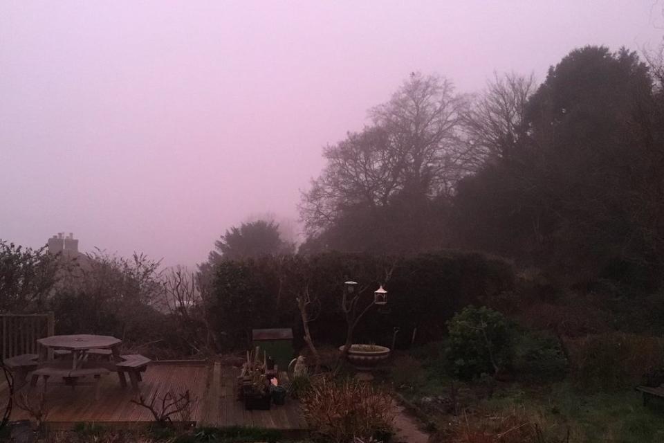 Early-morning fog stuns people across UK as it turns PINK