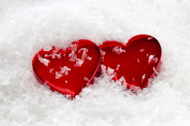 Love Hearts in Snow