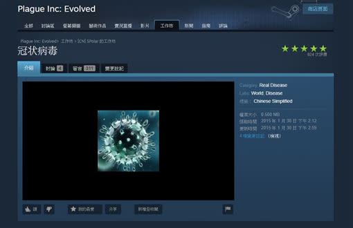 該款MOD準確預言2020年的武漢肺炎爆發。（圖／翻攝自Steam）