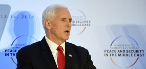 US Vice President Mike Pence denounced Iran in a speech at a conference in Warsaw