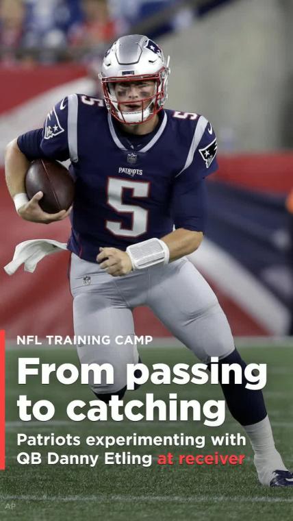 Patriots testing out quarterback Danny Etling at receiver