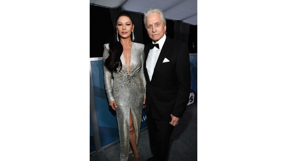 Catherine Zeta-Jones and Michael Douglas attend the 26th Annual Screen ActorsÂ Guild Awards at The Shrine Auditorium on January 19, 2020 in Los Angeles, California.