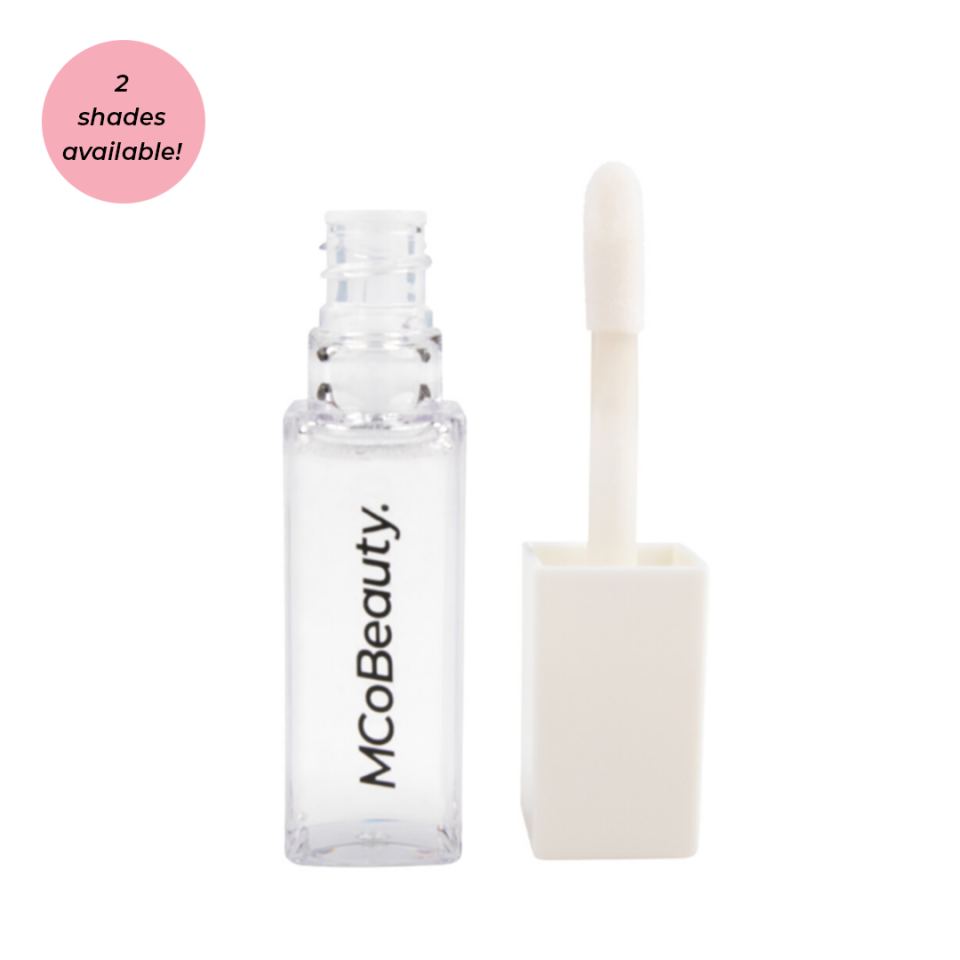 Clear jar of Lip Oil Hydrating Treatment, $14 with white applicator