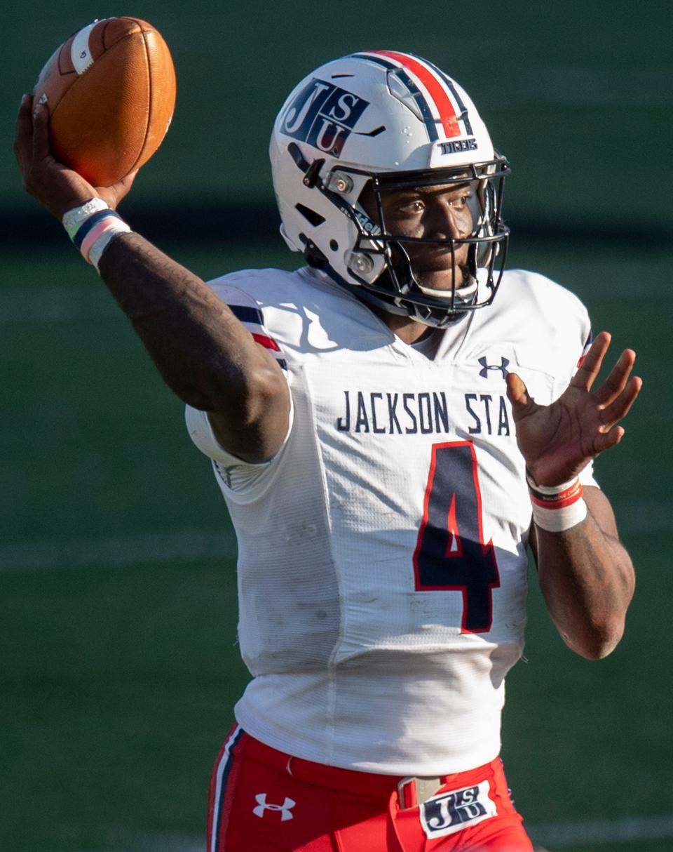 Jalon Jones, previously a starting quarterback for in-conference foe Jackson State, transferred to Bethune-Cookman last winter.