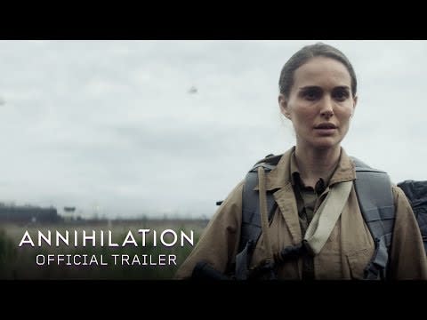 <p><strong>Who's in it... </strong>Natalie Portman, Gina Rodriguez, Tessa Thompson, Oscar Isaac.</p><p><strong>What's it about... </strong>When a biologists husband disappears, she signs up to a dangerous expedition to an environmental disaster zone where the laws of nature don't apply, and she doesn't find what she's expecting.</p><p><strong>P</strong><strong>erfect if...</strong> You want modern sci-fi with a huge cast.</p><p><a href="https://www.youtube.com/watch?v=89OP78l9oF0" rel="nofollow noopener" target="_blank" data-ylk="slk:See the original post on Youtube;elm:context_link;itc:0;sec:content-canvas" class="link ">See the original post on Youtube</a></p>