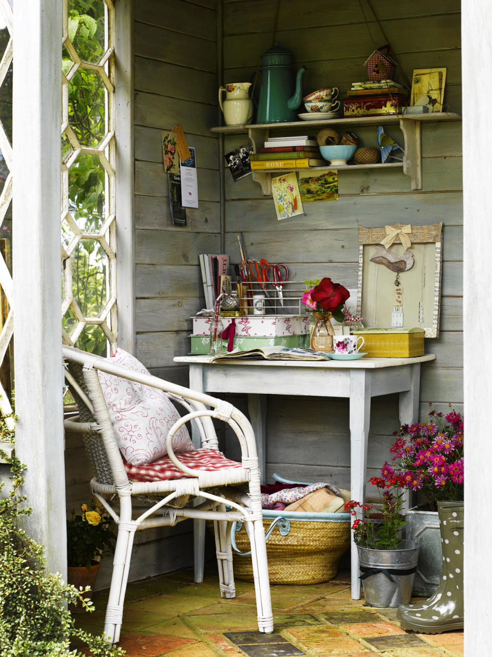 <p>This summerhouse offers an idyllic cool shady corner to work in during the warm summer months<span>.</span></p><p><span><strong>MORE: </strong></span><span><strong><a rel="nofollow noopener" href="http://www.countryliving.co.uk/homes-interiors/interiors/how-to/a689/garden-shed-design-ideas/" target="_blank" data-ylk="slk:7 ways to take your shed from creak to chic;elm:context_link;itc:0;sec:content-canvas" class="link ">7 ways to take your shed from creak to chic</a> </strong></span></p><p><span><strong><em>This feature is from Country Living magazine. </em><a rel="nofollow noopener" href="http://www.hearstmagazines.co.uk/cl/country-living-magazine-subscription-website?utm_source=countryliving.co.uk&utm_medium=referral&utm_content=nav-bar" target="_blank" data-ylk="slk:Subscribe here.;elm:context_link;itc:0;sec:content-canvas" class="link "><em>Subscribe here.</em></a></strong></span></p>