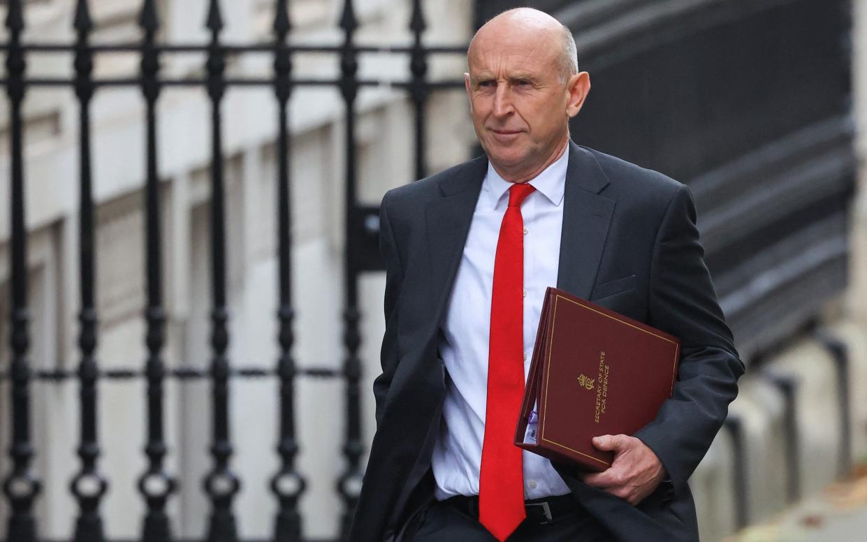 John Healey, the Defence Secretary, arrives in Downing Street this morning to attend a Cabinet meeting