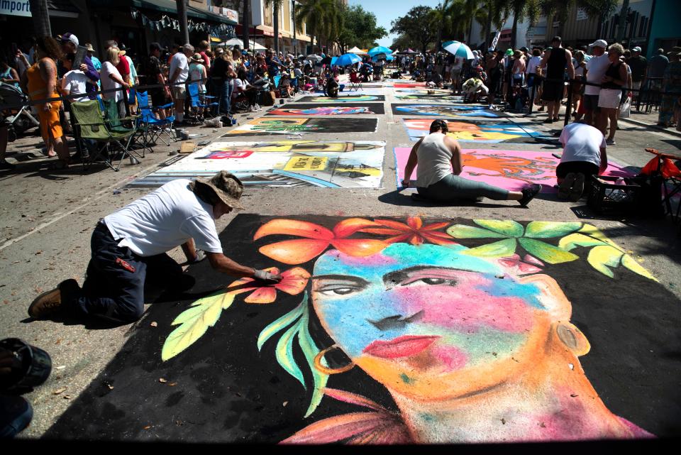 Thousands attend the Lake Worth Beach annual Street Painting Festival Sunday February 26, 2023 in Lake Worth Beach. 