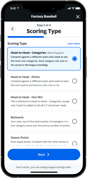 Pick the scoring type you want to use.