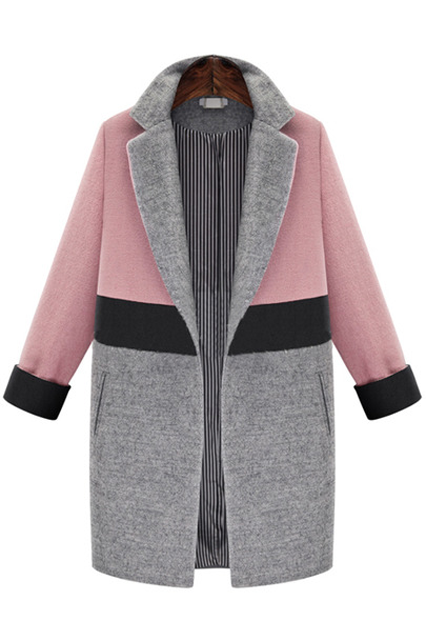 This coat’s colorblocking works in all the best ways, from trimmed cuffs to a woolen lapel.