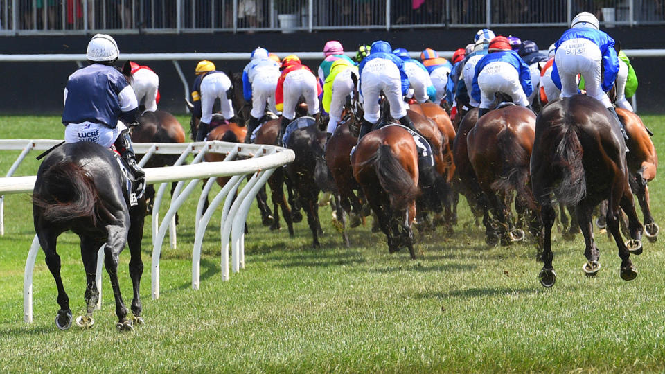 Ryan Moore and The Cliffsofmoher (L) drop back. (Photo by Vince Caligiuri/Getty Images)