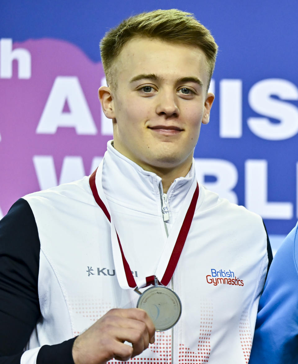 Luke Whitehouse is among three British male gymnasts making his Olympic debut this summer. (Photo by Noushad Thekkayil/NurPhoto - Reuters via Beat Media Group subscription)