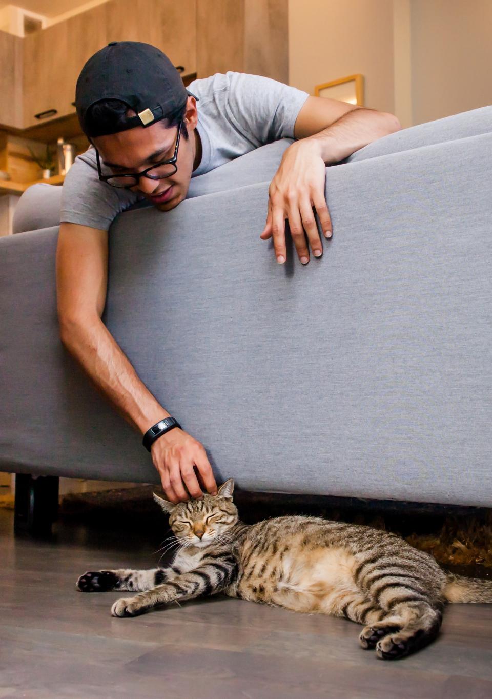 A man pets a cat (Courtesy of Best Friends Animal Society)