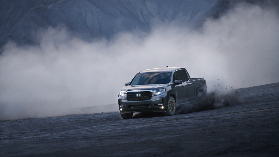 honda ridgeline sliding through the dirt