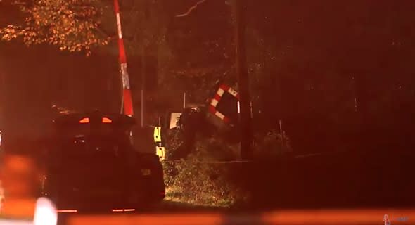 Train hits van at level crossing in Hampshire