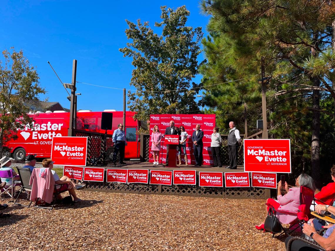 Gov. Henry McMaster visited Bluffton Wednesday for a rally ahead of the midterms.