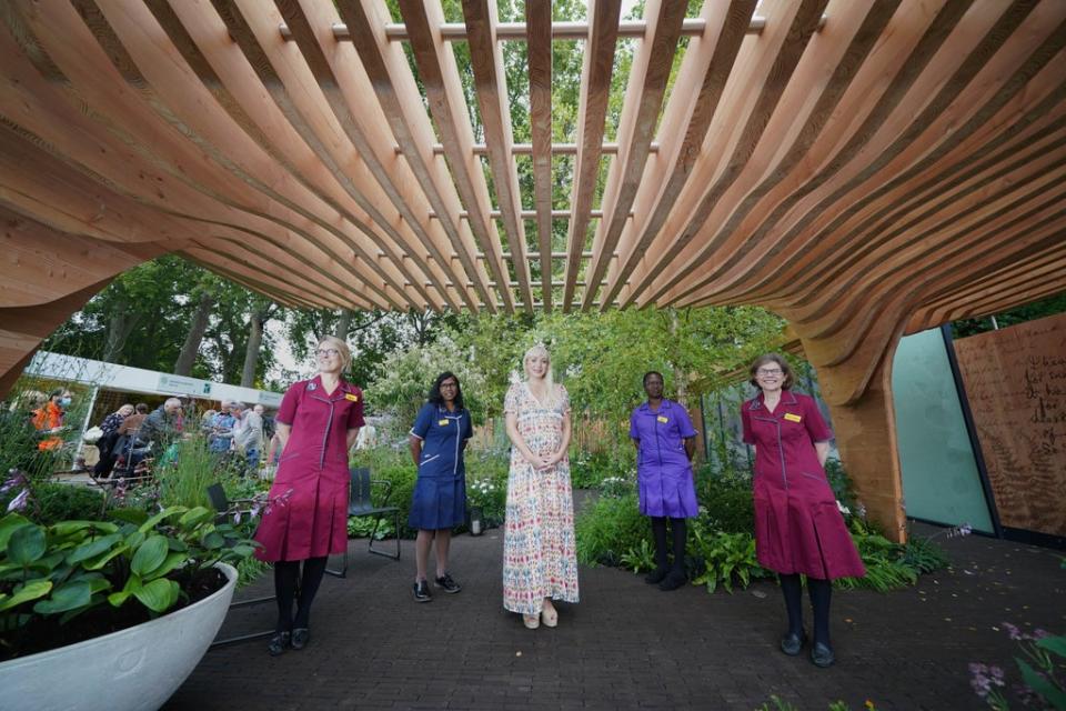 Helen George in the Florence Nightingale garden (Yui Mok/PA) (PA Wire)