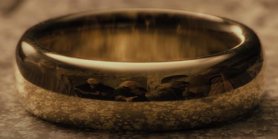 The One Ring up close shot The Lord of the Rings The Fellowship of the Ring New Line Cinema