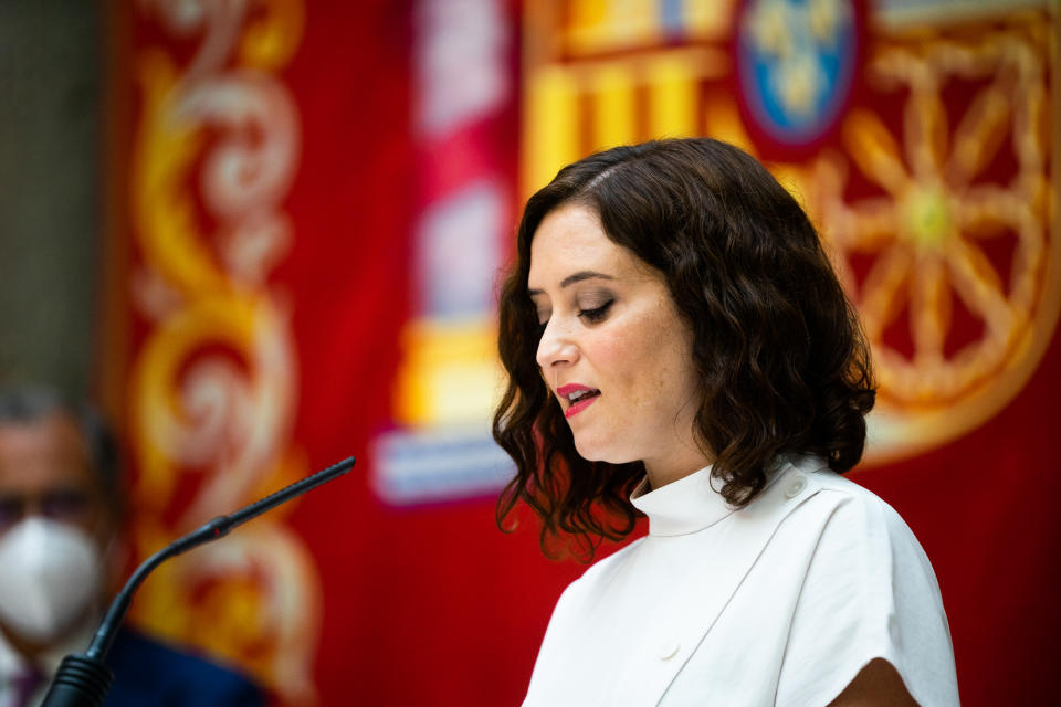 La presidenta madrileña Isabel Díaz Ayuso. (Photo by Jon Imanol Reino/NurPhoto via Getty Images)