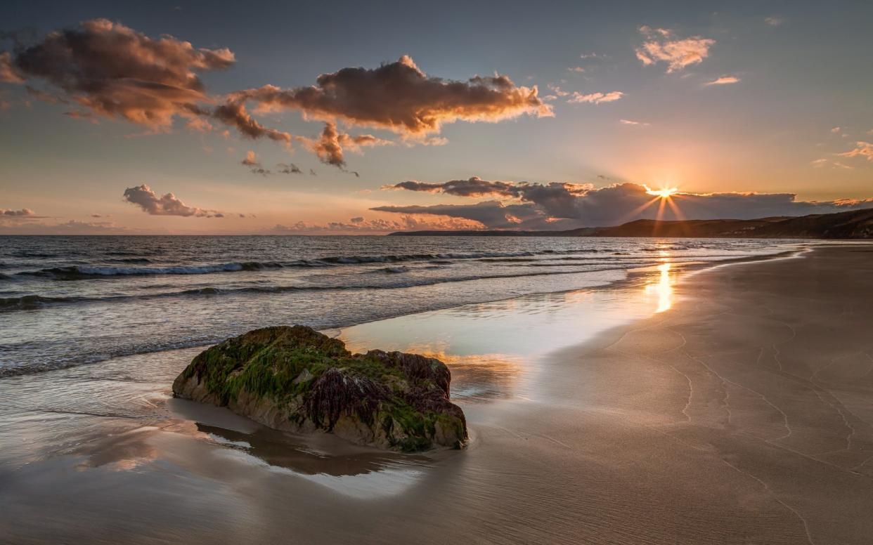 Tregantle Beach, Whitsand Bay, Cornwall. where the Royal Marine recruit got into difficulties during a training exercise - Moment RF